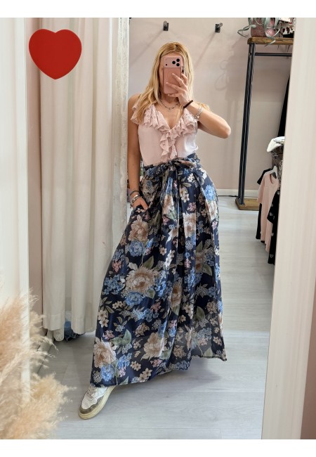 Gonna lunga FLOREALE blu