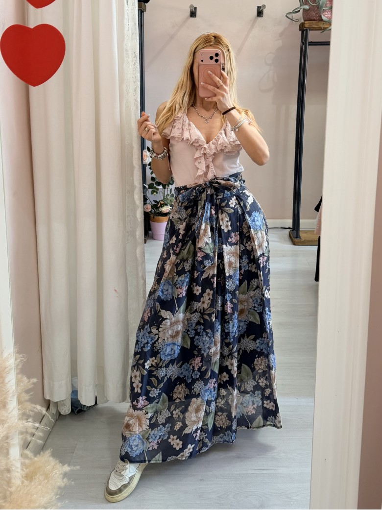 Gonna lunga FLOREALE blu