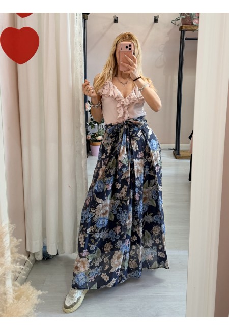 Gonna lunga FLOREALE blu