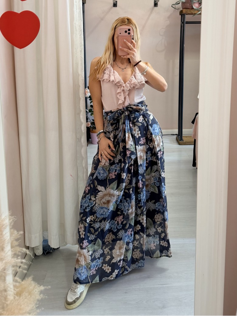 Gonna lunga FLOREALE blu