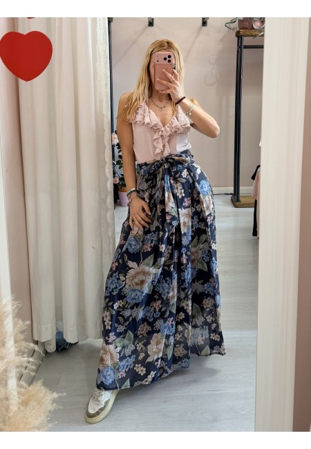 Gonna lunga FLOREALE blu
