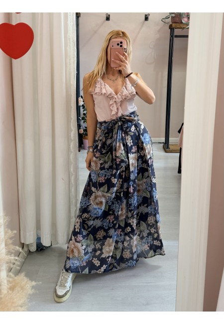 Gonna lunga FLOREALE blu