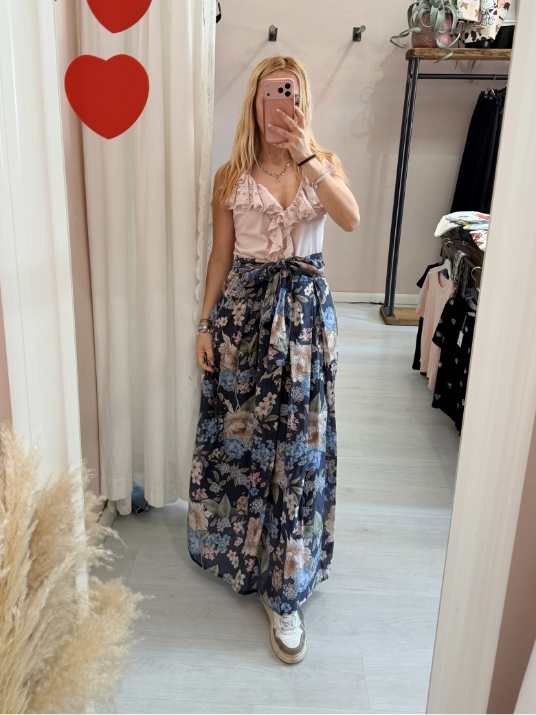 Gonna lunga FLOREALE blu
