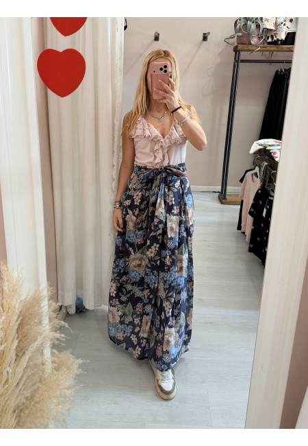 Gonna lunga FLOREALE blu
