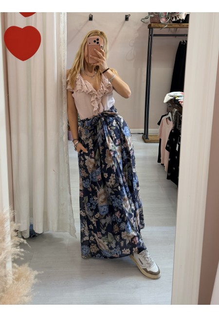 Gonna lunga FLOREALE blu