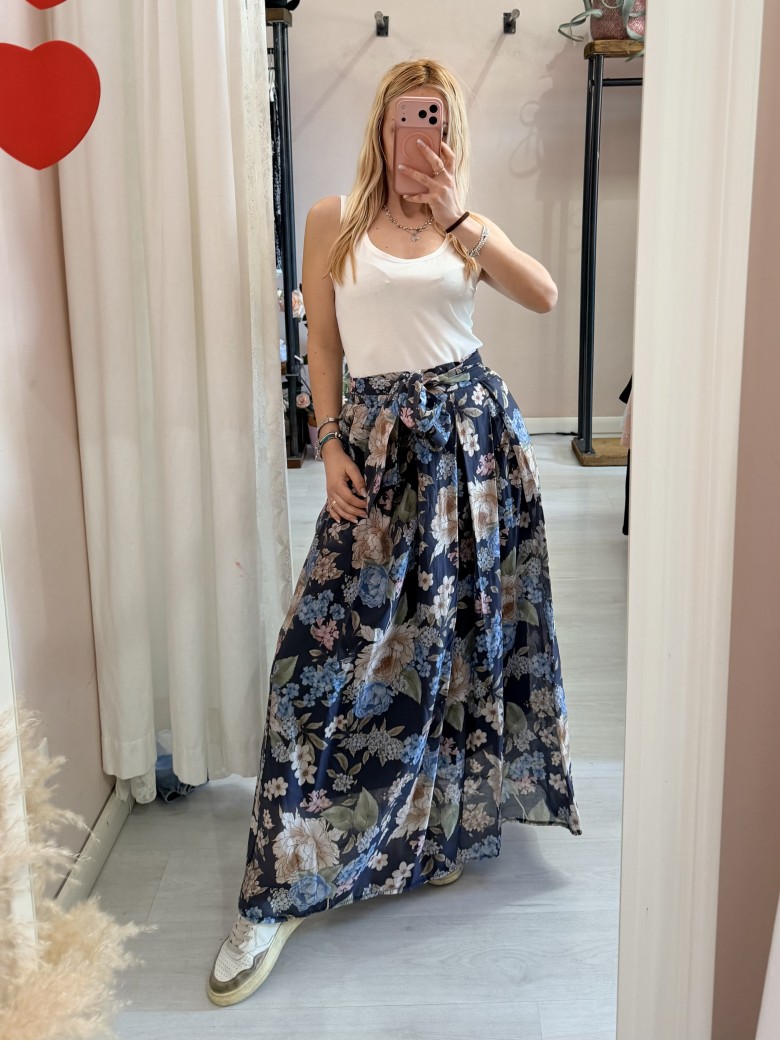Gonna lunga FLOREALE blu