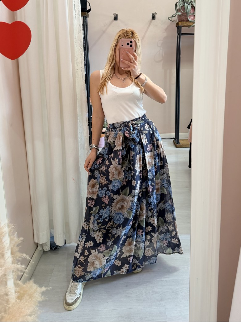 Gonna lunga FLOREALE blu