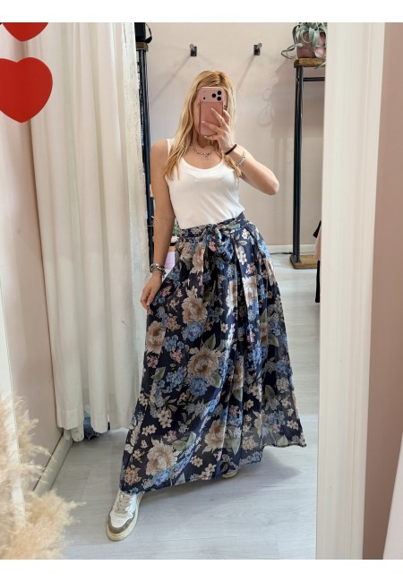 Gonna lunga FLOREALE blu