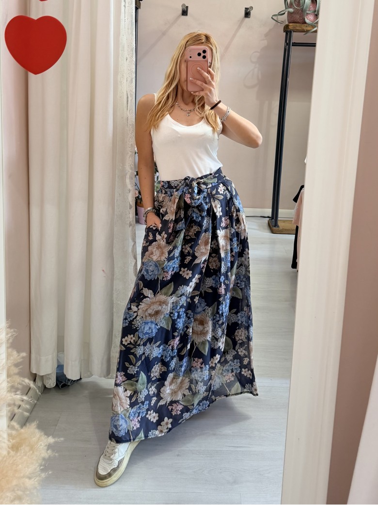 Gonna lunga FLOREALE blu