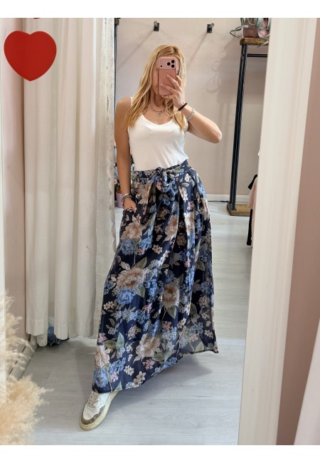 Gonna lunga FLOREALE blu