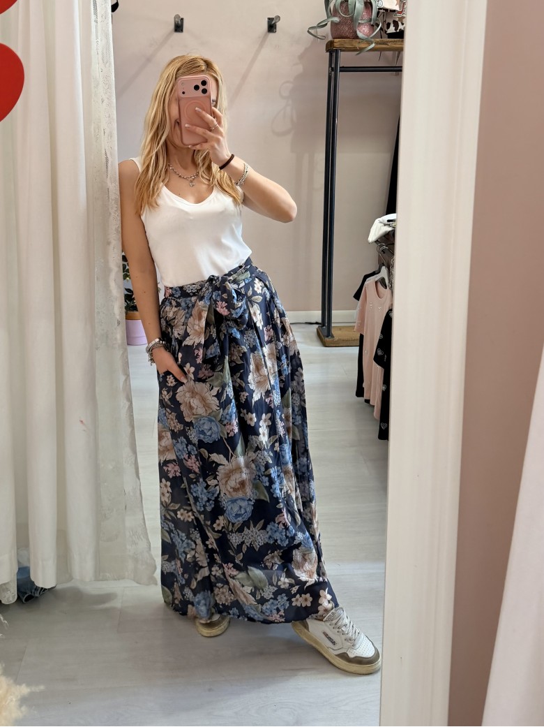 Gonna lunga FLOREALE blu