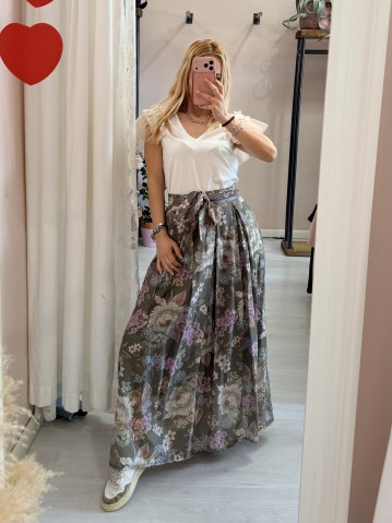 Gonna lunga FLOREALE verde