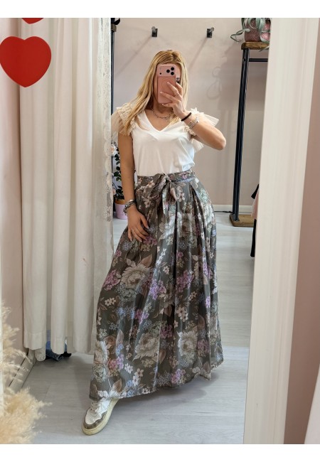 Gonna lunga FLOREALE verde