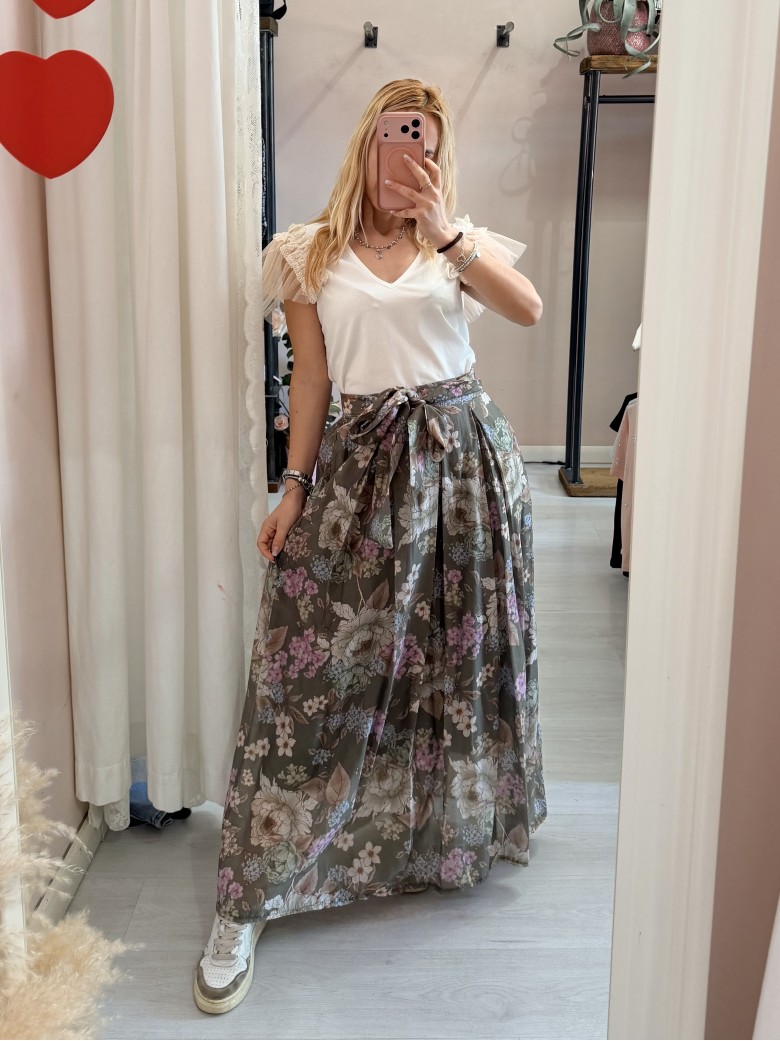 Gonna lunga FLOREALE verde