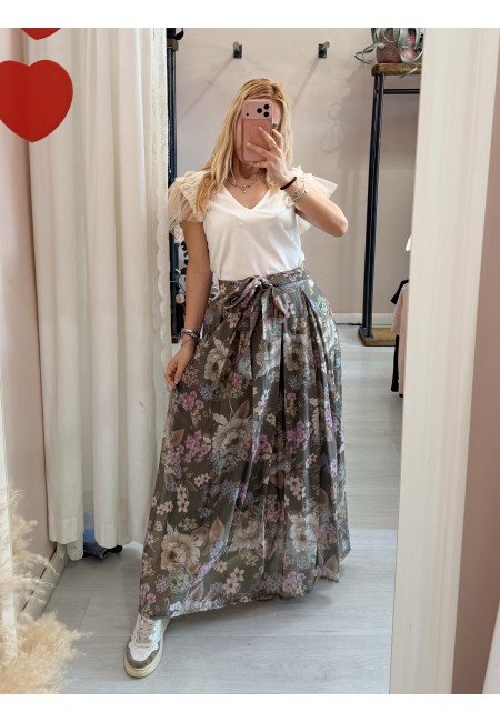 Gonna lunga FLOREALE verde