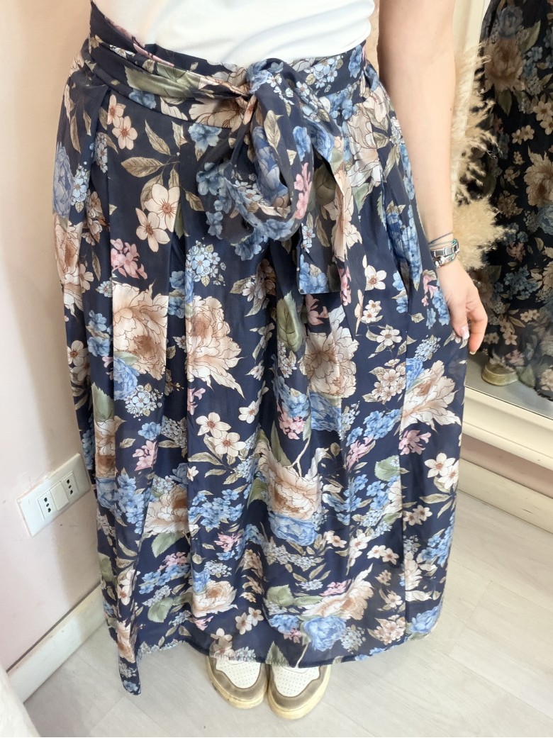 Gonna lunga FLOREALE blu