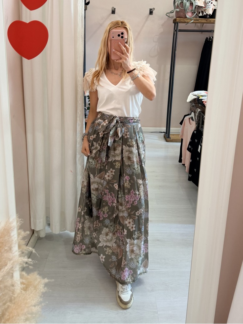 Gonna lunga FLOREALE verde