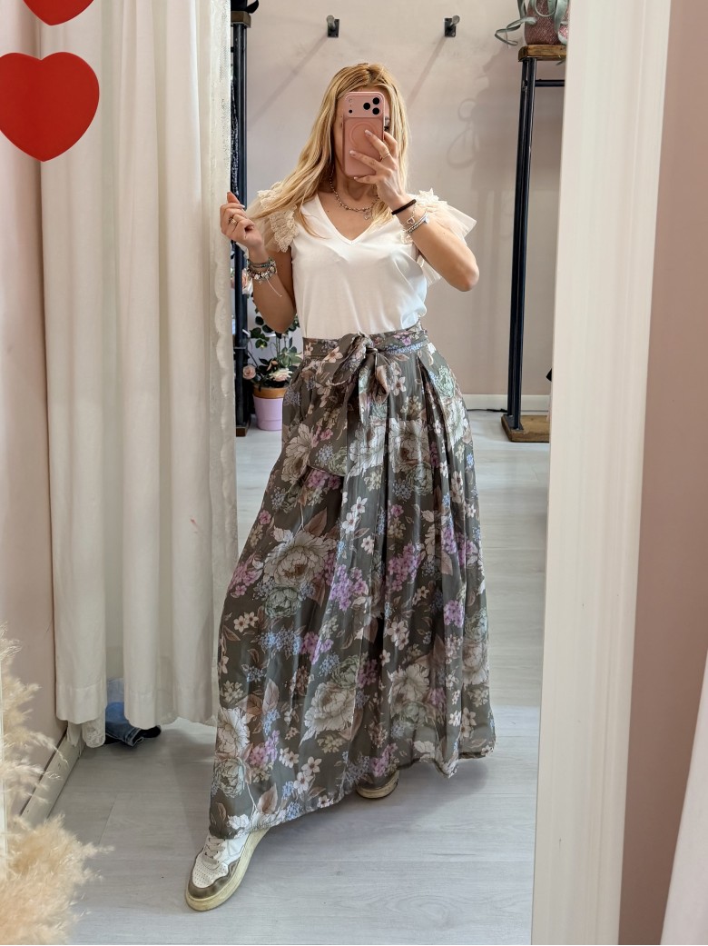 Gonna lunga FLOREALE verde