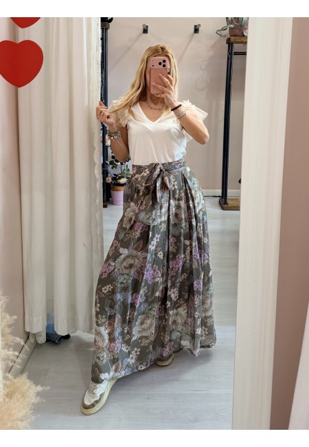 Gonna lunga FLOREALE verde