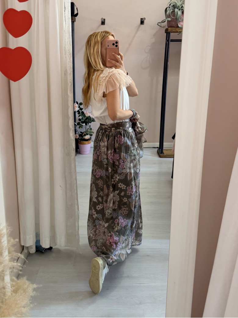 Gonna lunga FLOREALE verde