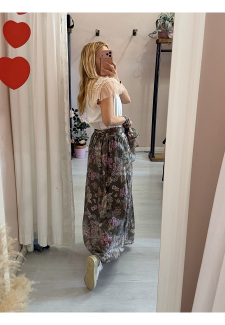 Gonna lunga FLOREALE verde