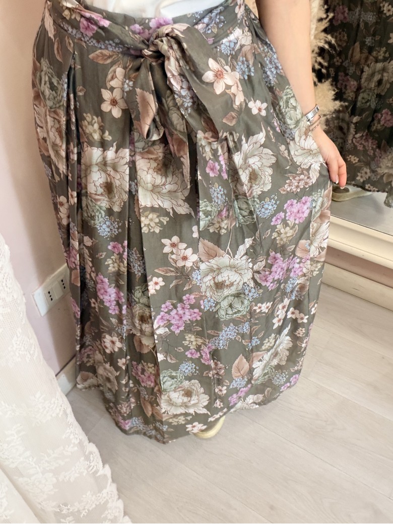 Gonna lunga FLOREALE verde