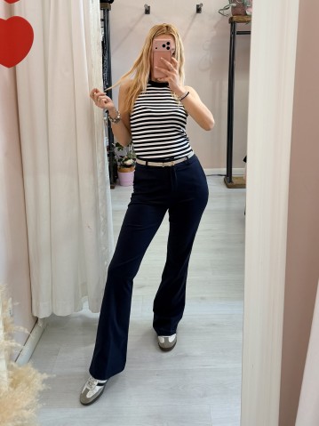 Pantaloni MERI a zampa blu