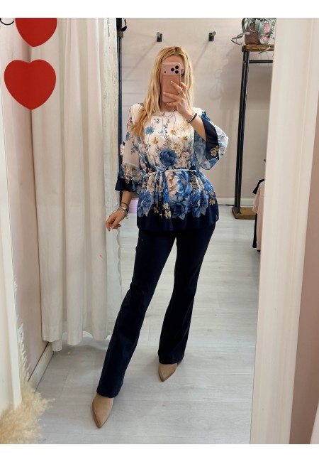 Pantaloni MERI a zampa blu