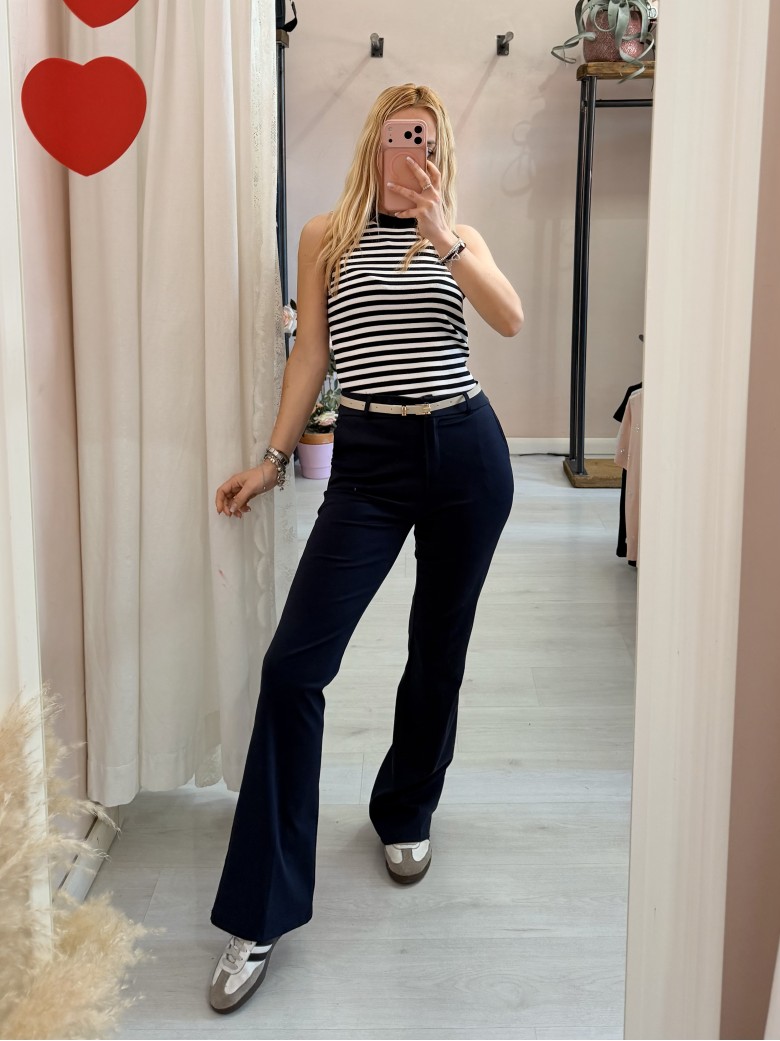 Pantaloni MERI a zampa blu