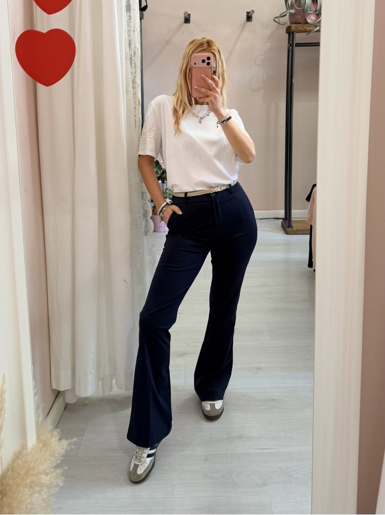 Pantaloni MERI a zampa blu