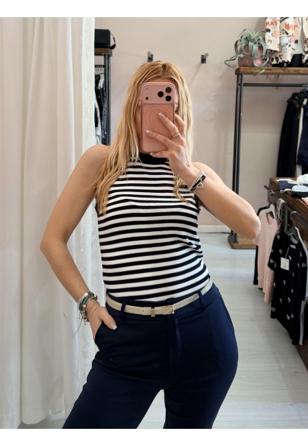 Canotta luis a righe blu e bianca