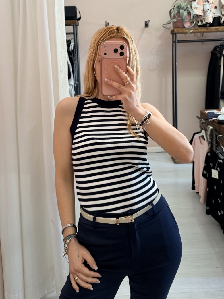 Canotta luis a righe blu e bianca