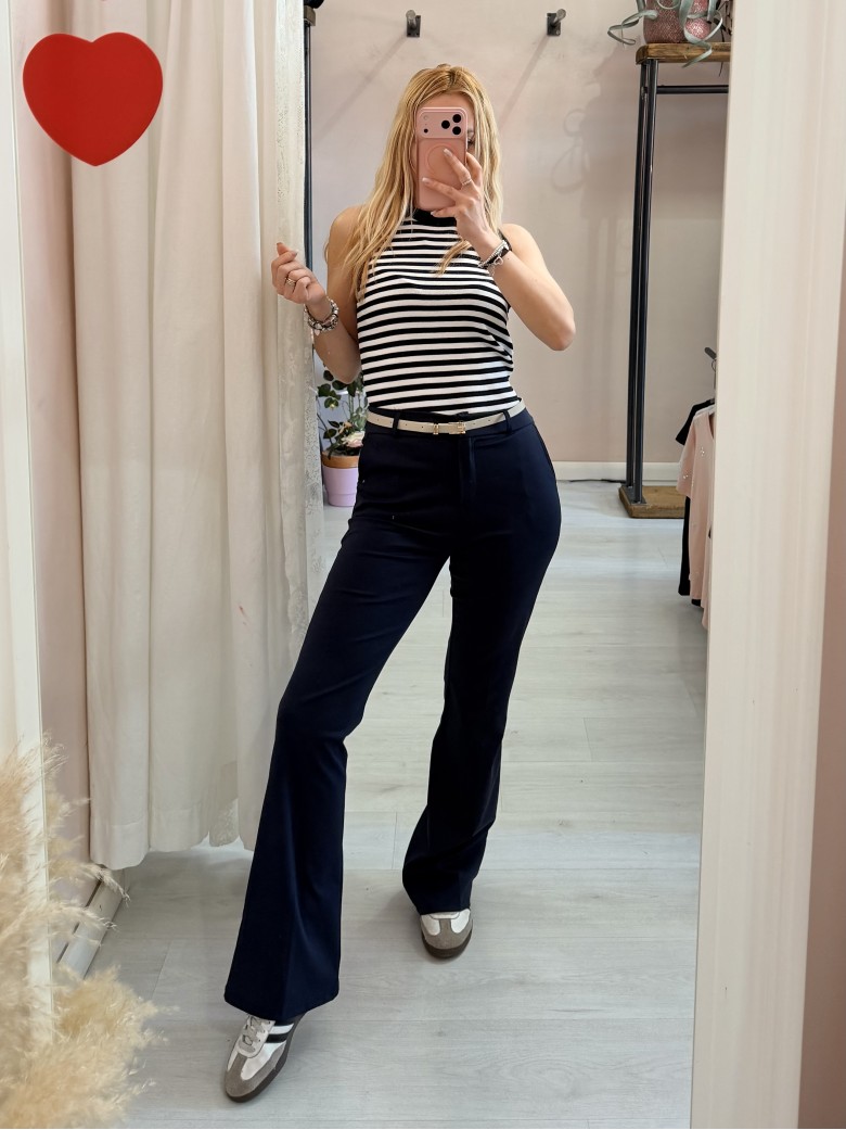 Canotta luis a righe blu e bianca