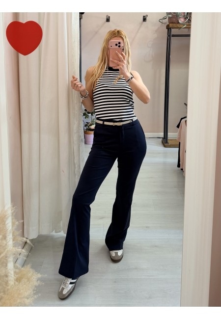 Canotta luis a righe blu e bianca