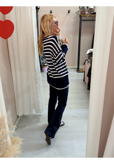 Cardigan MARINA a righe blu