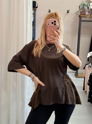 Maglia camilla choco con pizzo