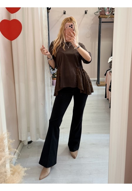 Maglia camilla choco con pizzo