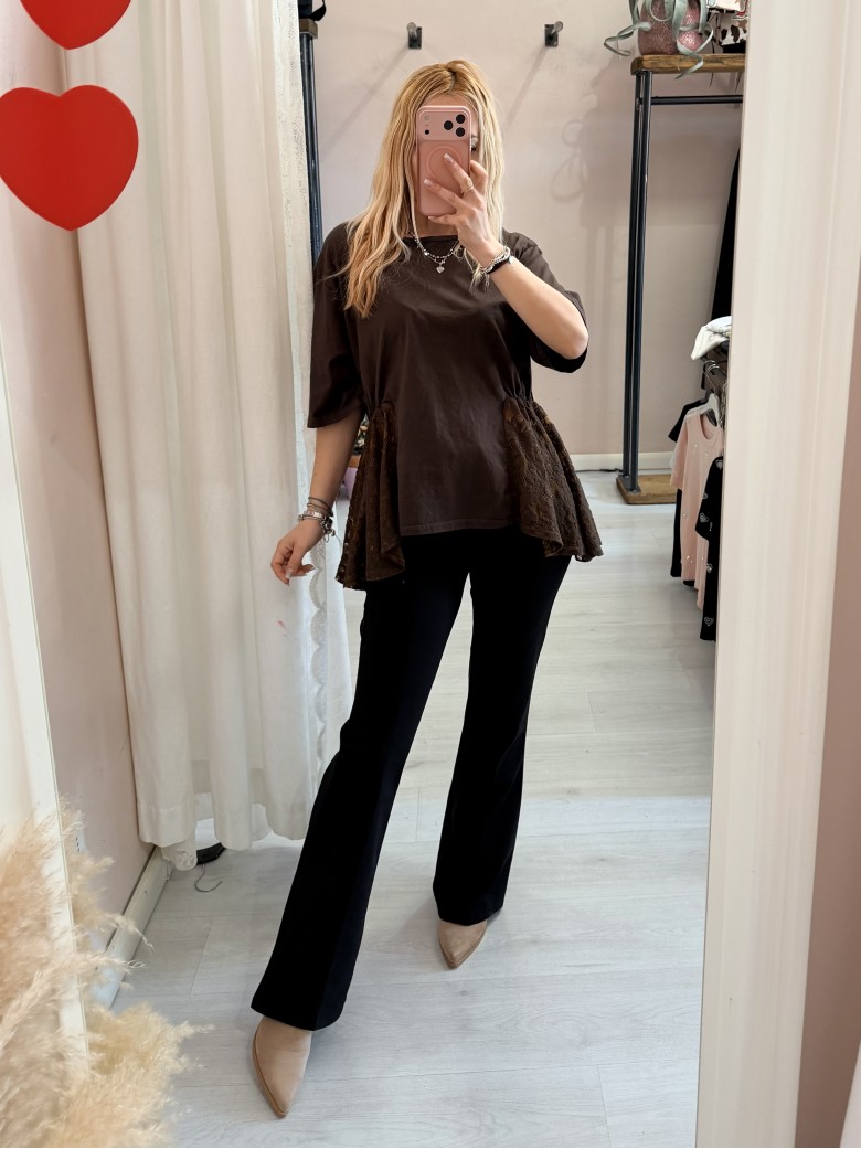 Maglia camilla choco con pizzo