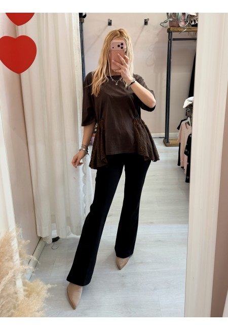 Maglia camilla choco con pizzo