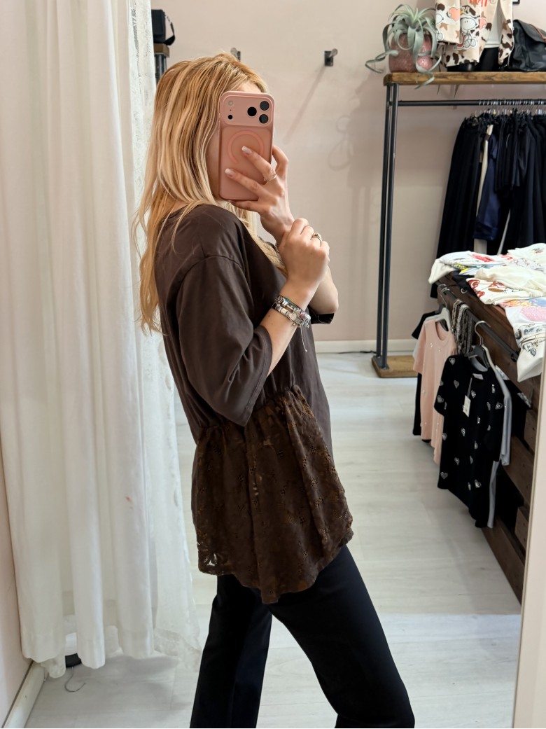 Maglia camilla choco con pizzo