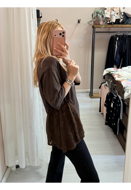 Maglia camilla choco con pizzo