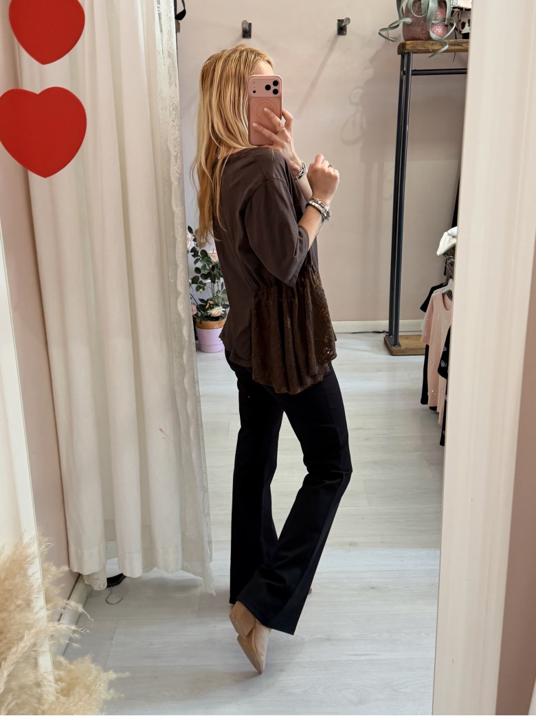 Maglia camilla choco con pizzo