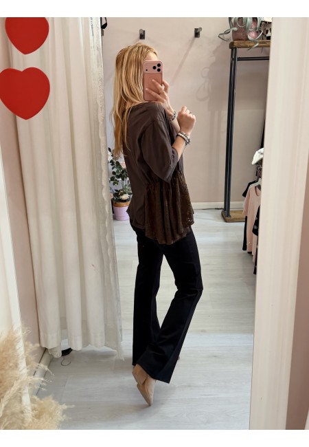 Maglia camilla choco con pizzo