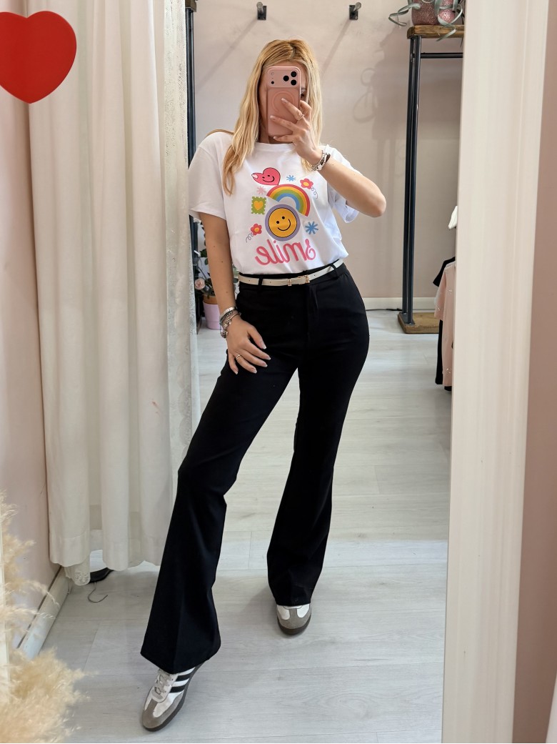 Pantaloni MERI a zampa neri