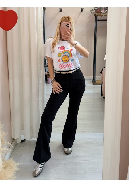 Pantaloni MERI a zampa neri