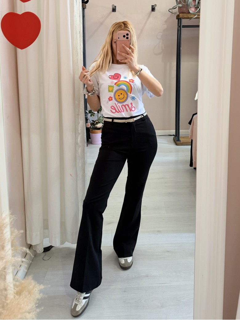 Pantaloni MERI a zampa neri