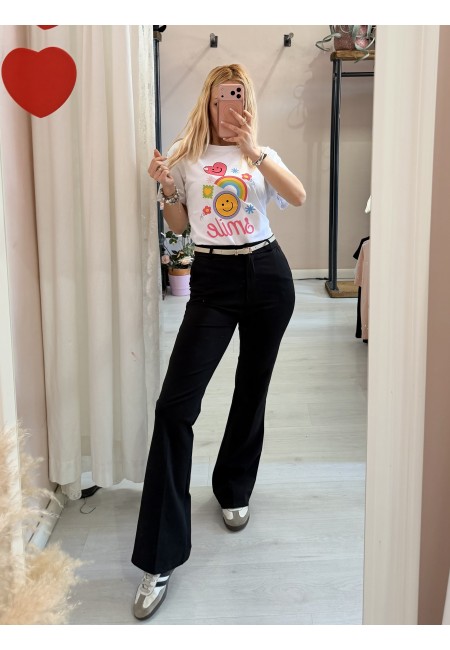 Pantaloni MERI a zampa neri