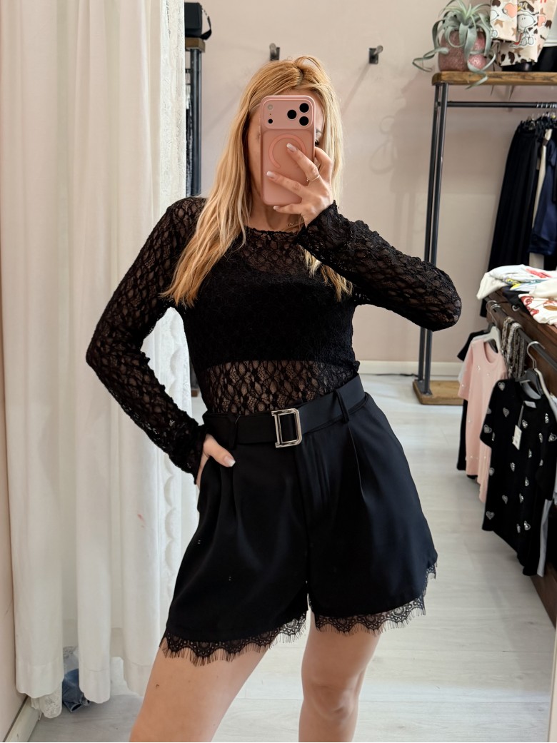 Pantaloncini VALERY con pizzo neri