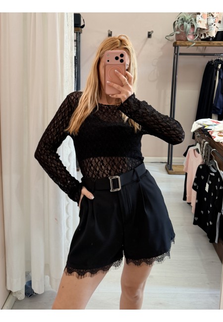 Pantaloncini VALERY con pizzo neri