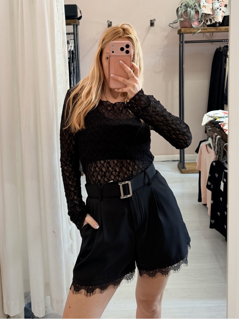 Pantaloncini VALERY con pizzo neri
